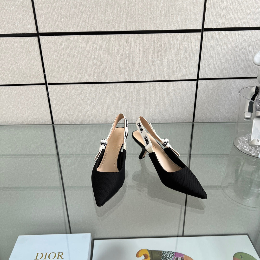 DR Alphabet knitted pointed toe shallow sandals