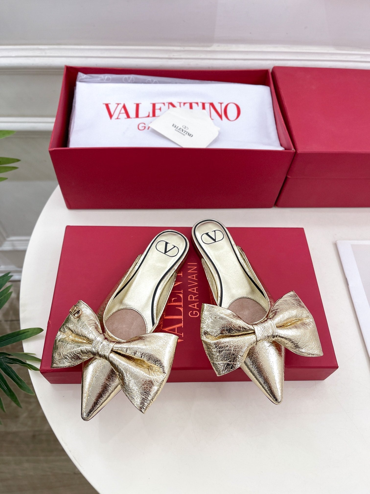 Valenti* 24 new pointed toe bow mules 1:1 VIP