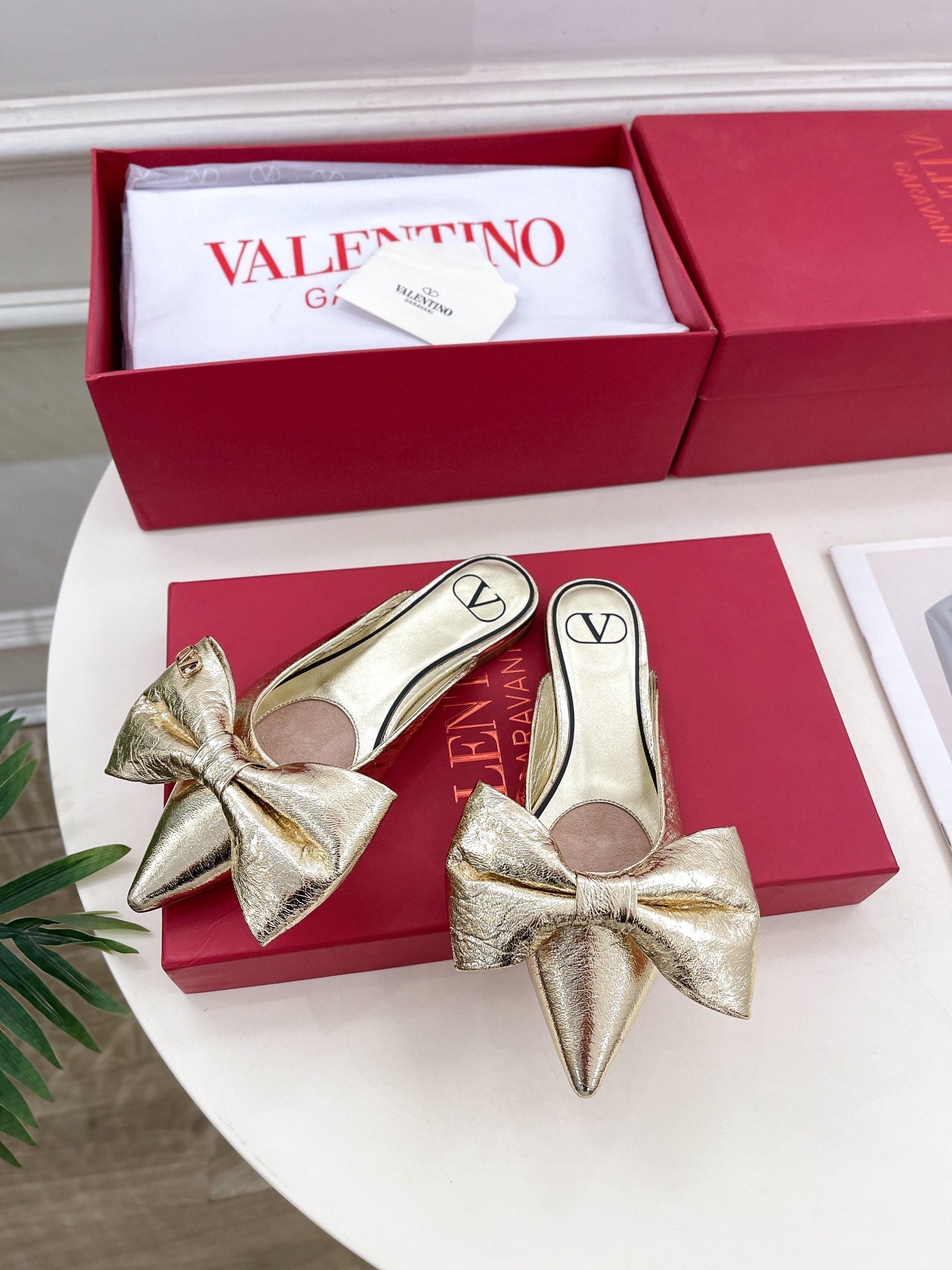 Valenti* 24 new pointed toe bow mules 1:1 VIP