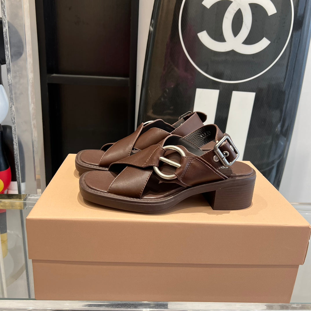 MIU* 24 new British motorcycle sandals 1:1 VIP