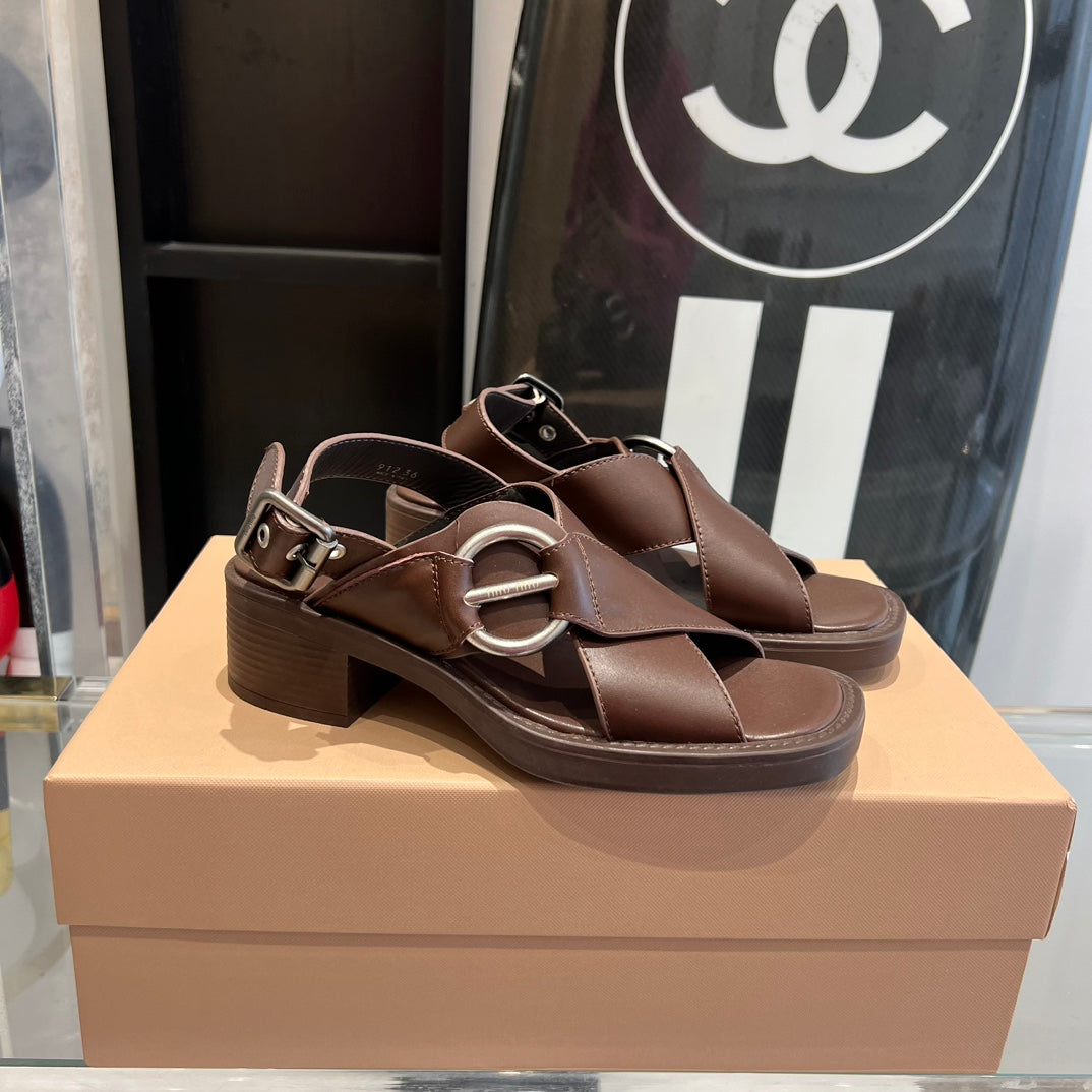 MIU* 24 new British motorcycle sandals 1:1 VIP