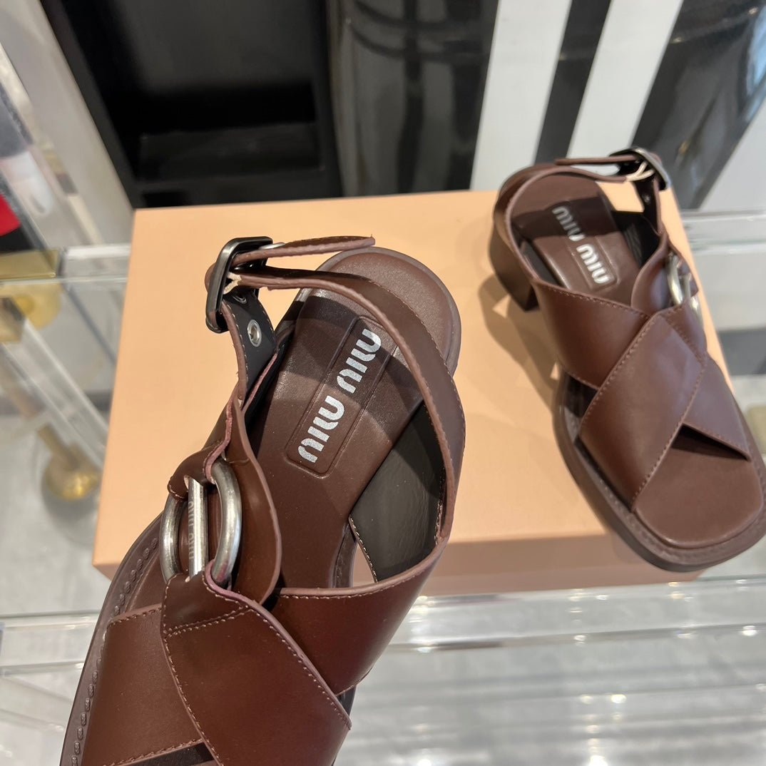 MIU* 24 new British motorcycle sandals 1:1 VIP