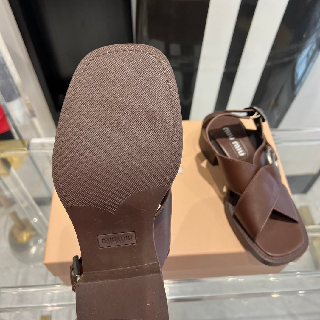 MIU* 24 new British motorcycle sandals 1:1 VIP