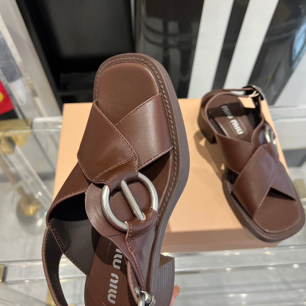 MIU* 24 new British motorcycle sandals 1:1 VIP