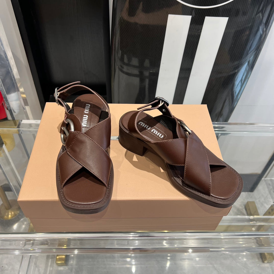 MIU* 24 new British motorcycle sandals 1:1 VIP