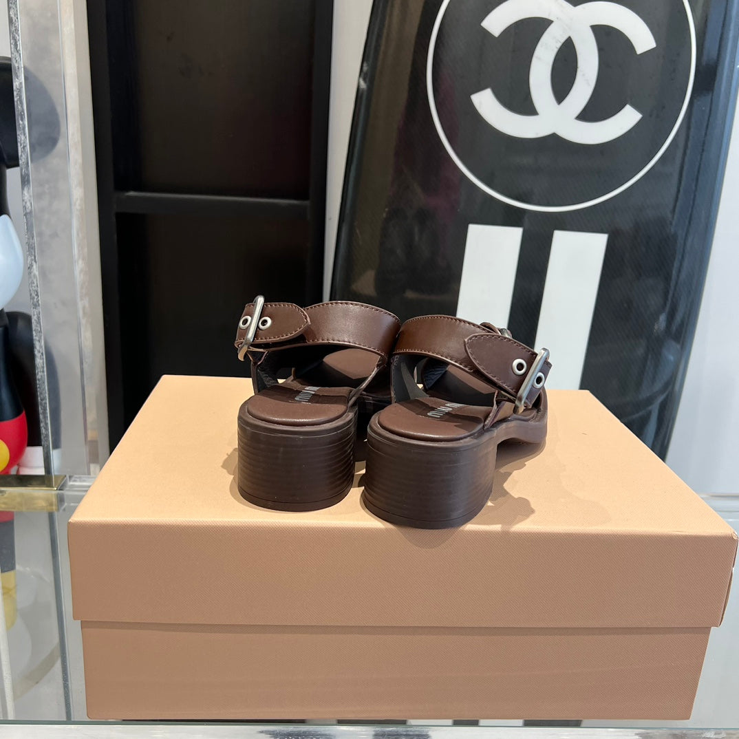 MIU* 24 new British motorcycle sandals 1:1 VIP