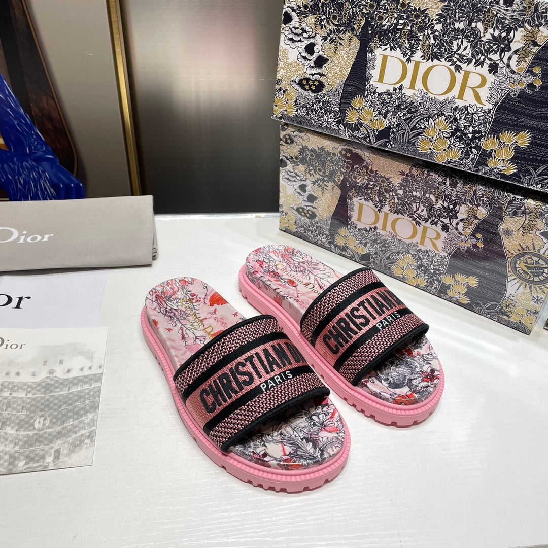 DIO* 24 new color thick-soled embroidered slippers