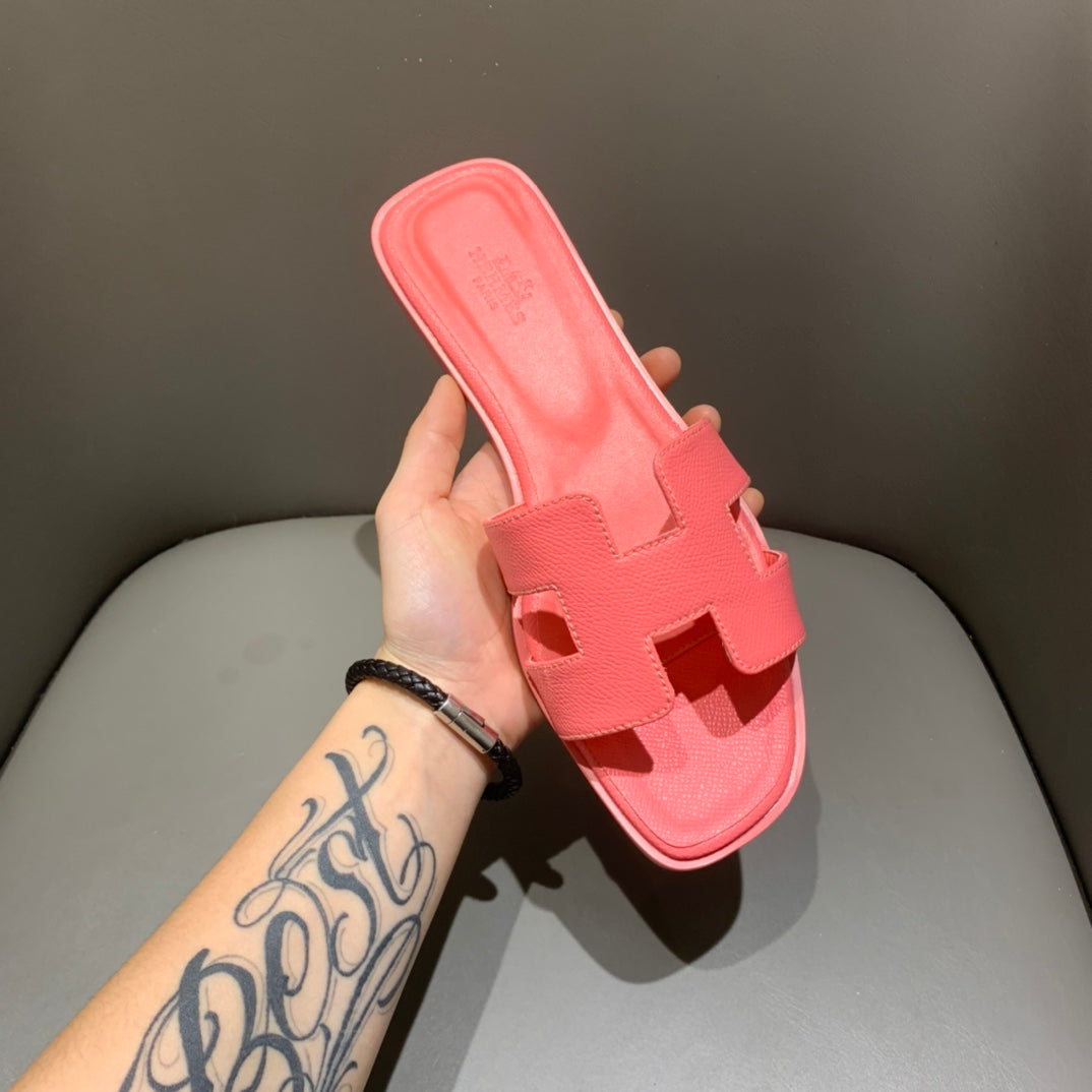 HE*   Leather Classic Beach Flat Slippers