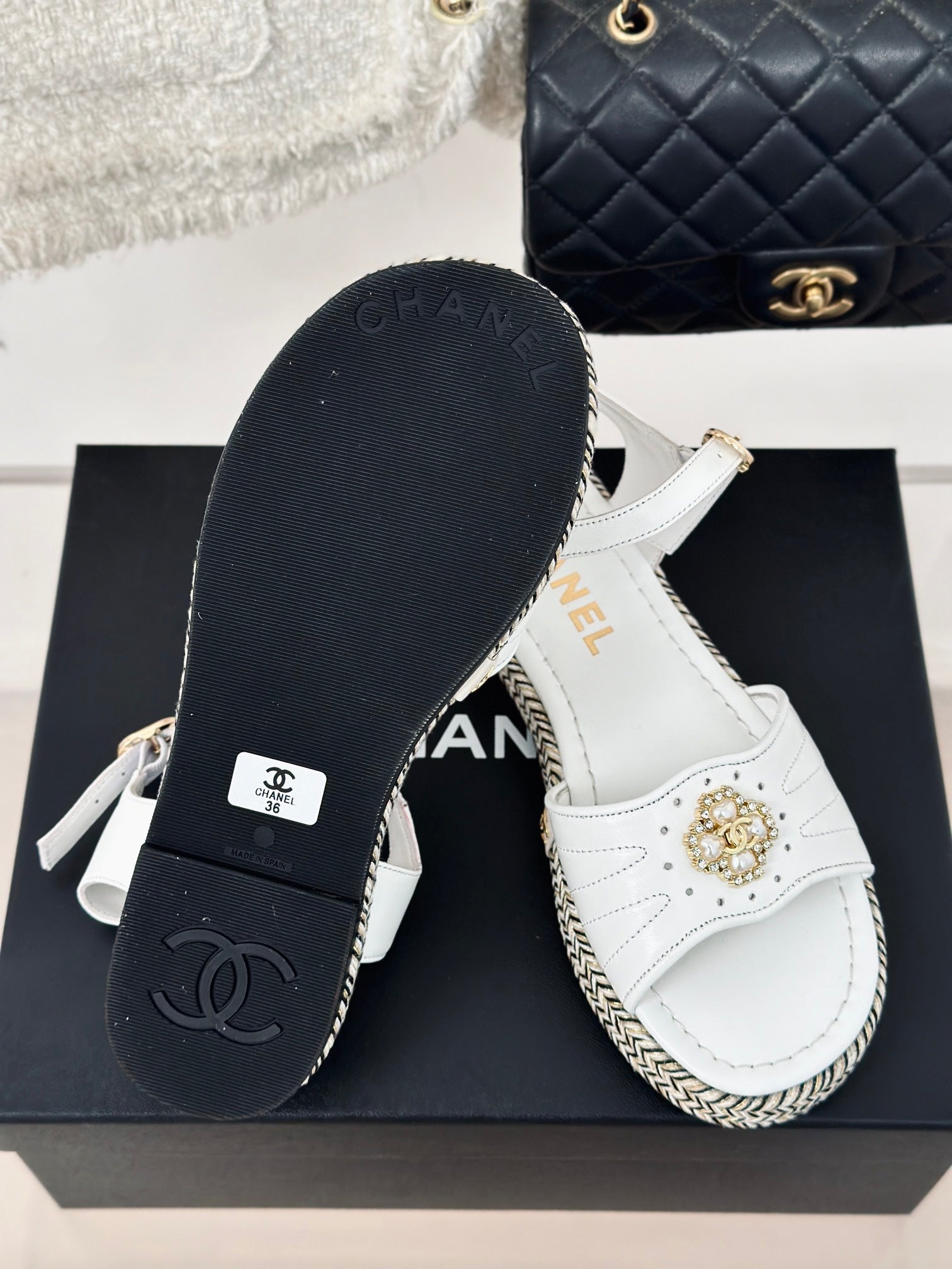 CHA* 24 new hemp rope sole sandals 1:1 VIP