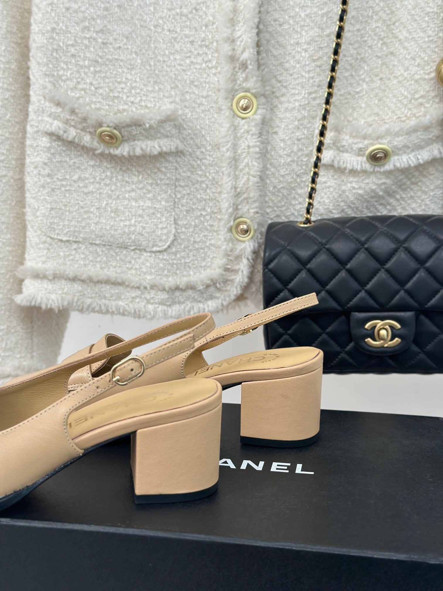 CHA* 24 new thick heel sandals 1:1 VIP