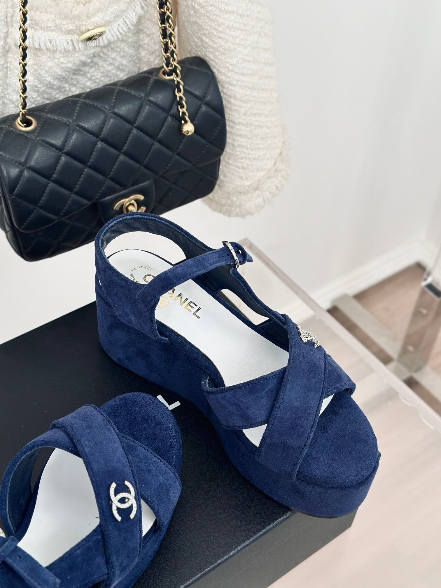 CHA* 24 new products cross-strap thick-soled sandals 1:1 VIP