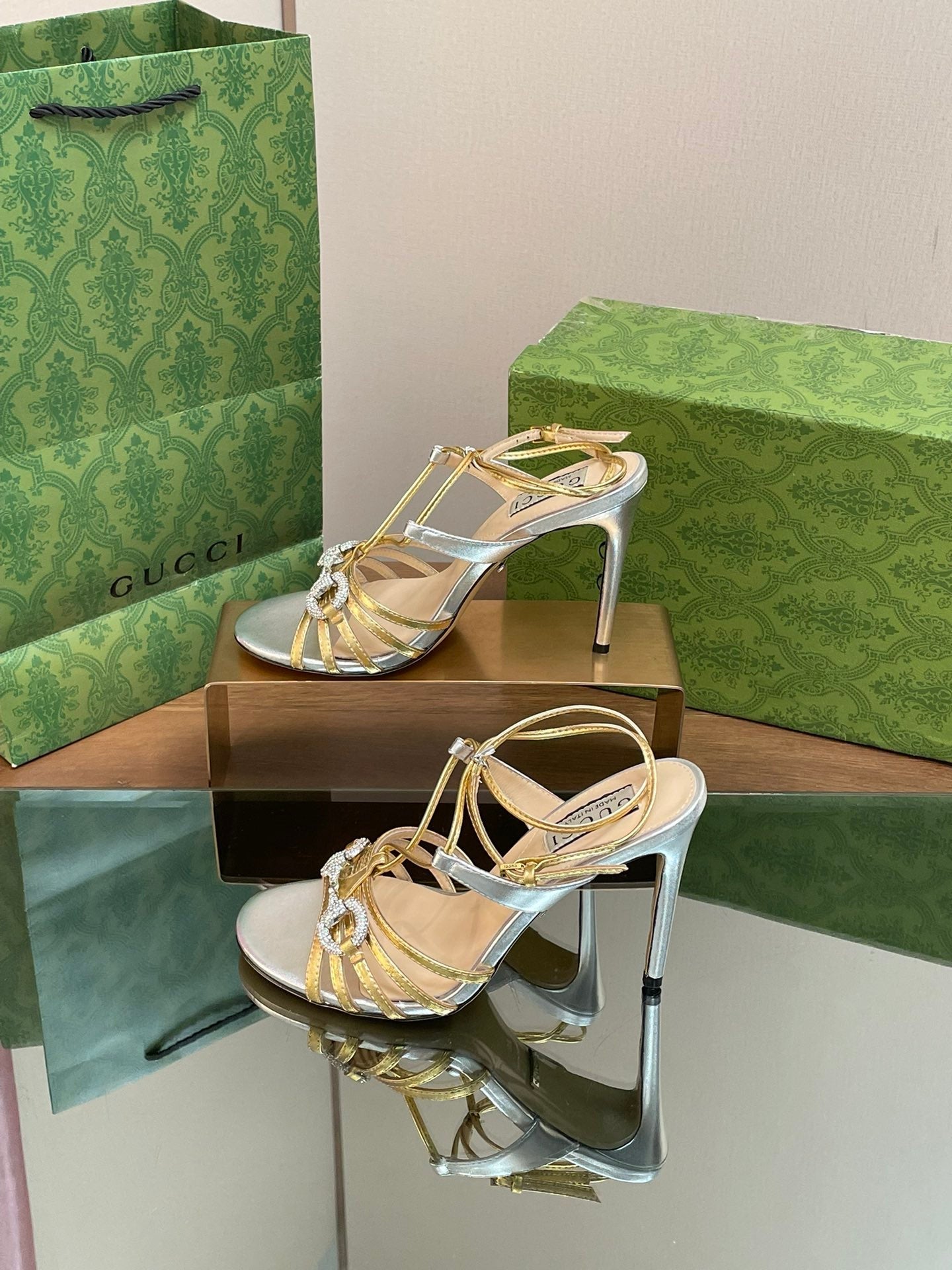 GUC* 24 new crystal horsebit high heels 1:1 VIP