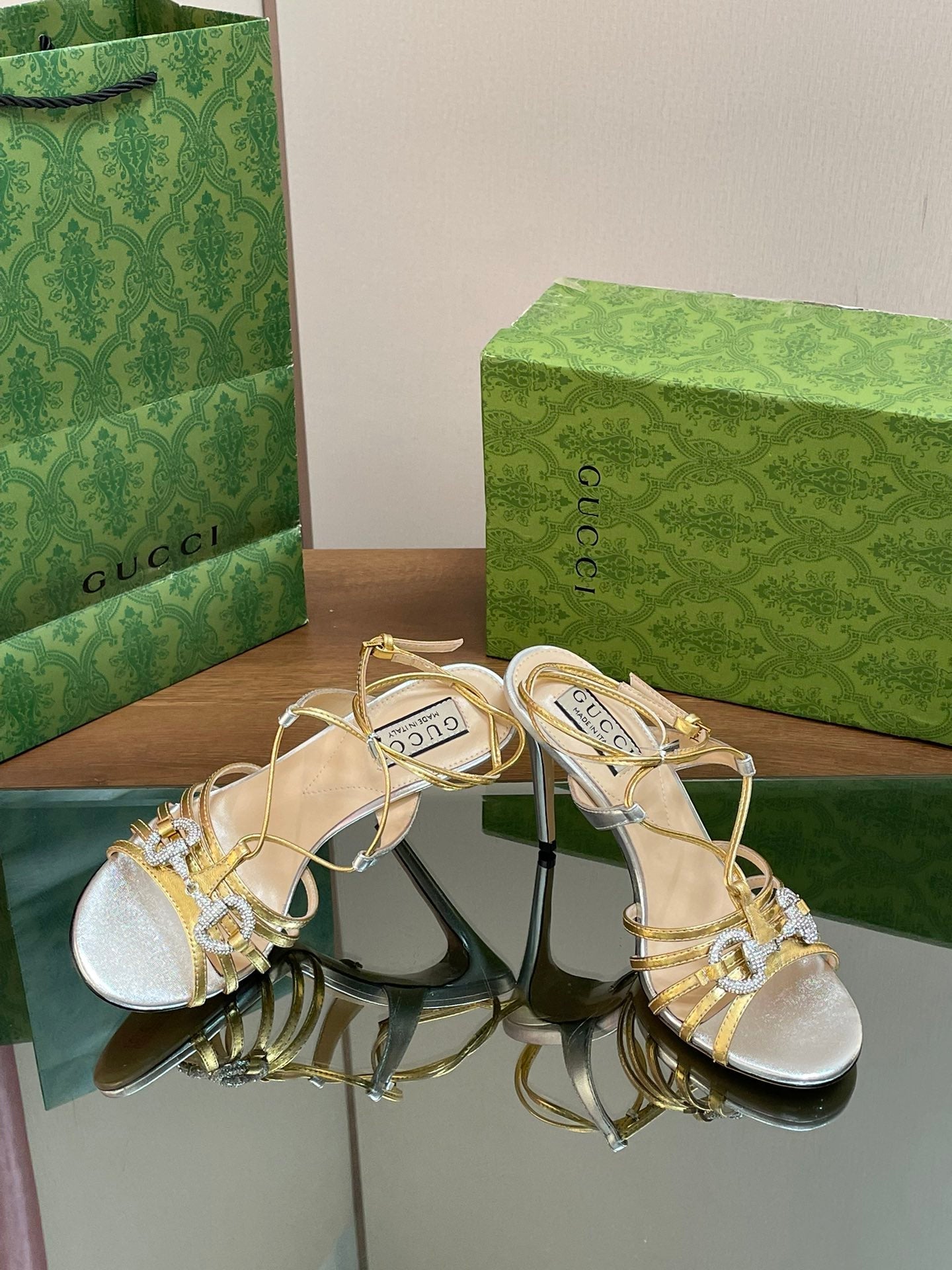 GUC* 24 new crystal horsebit high heels 1:1 VIP