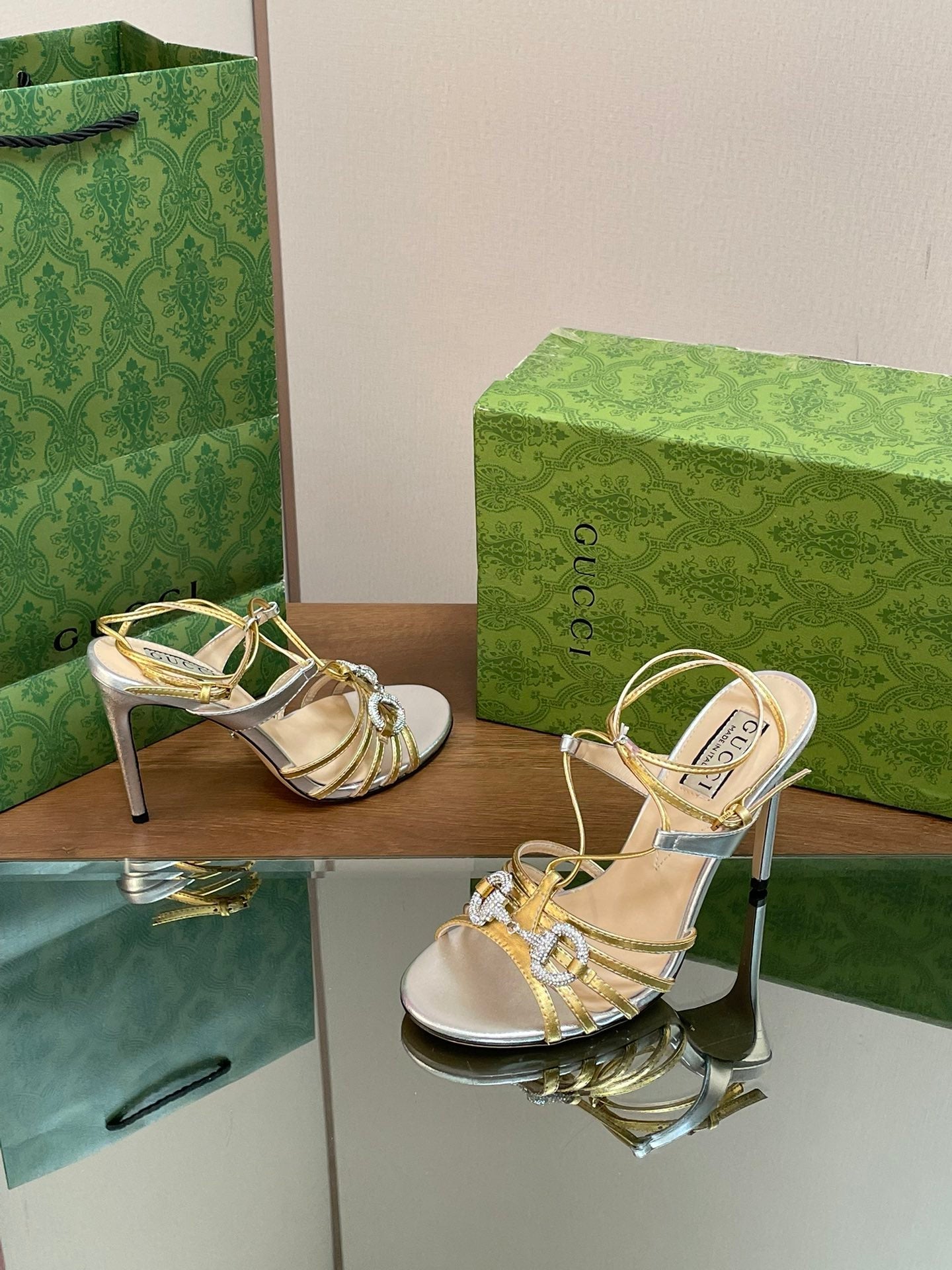 GUC* 24 new crystal horsebit high heels 1:1 VIP