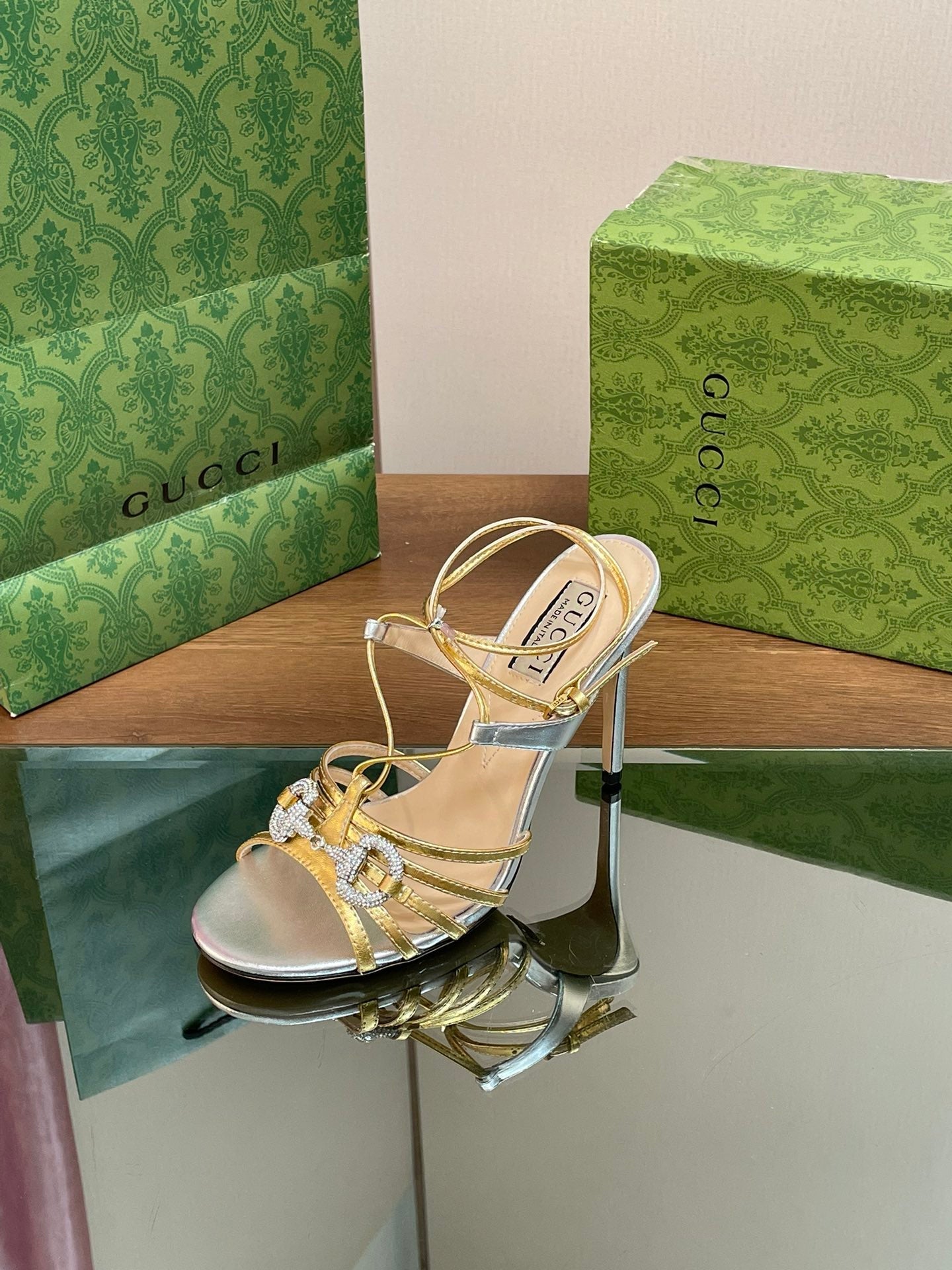 GUC* 24 new crystal horsebit high heels 1:1 VIP