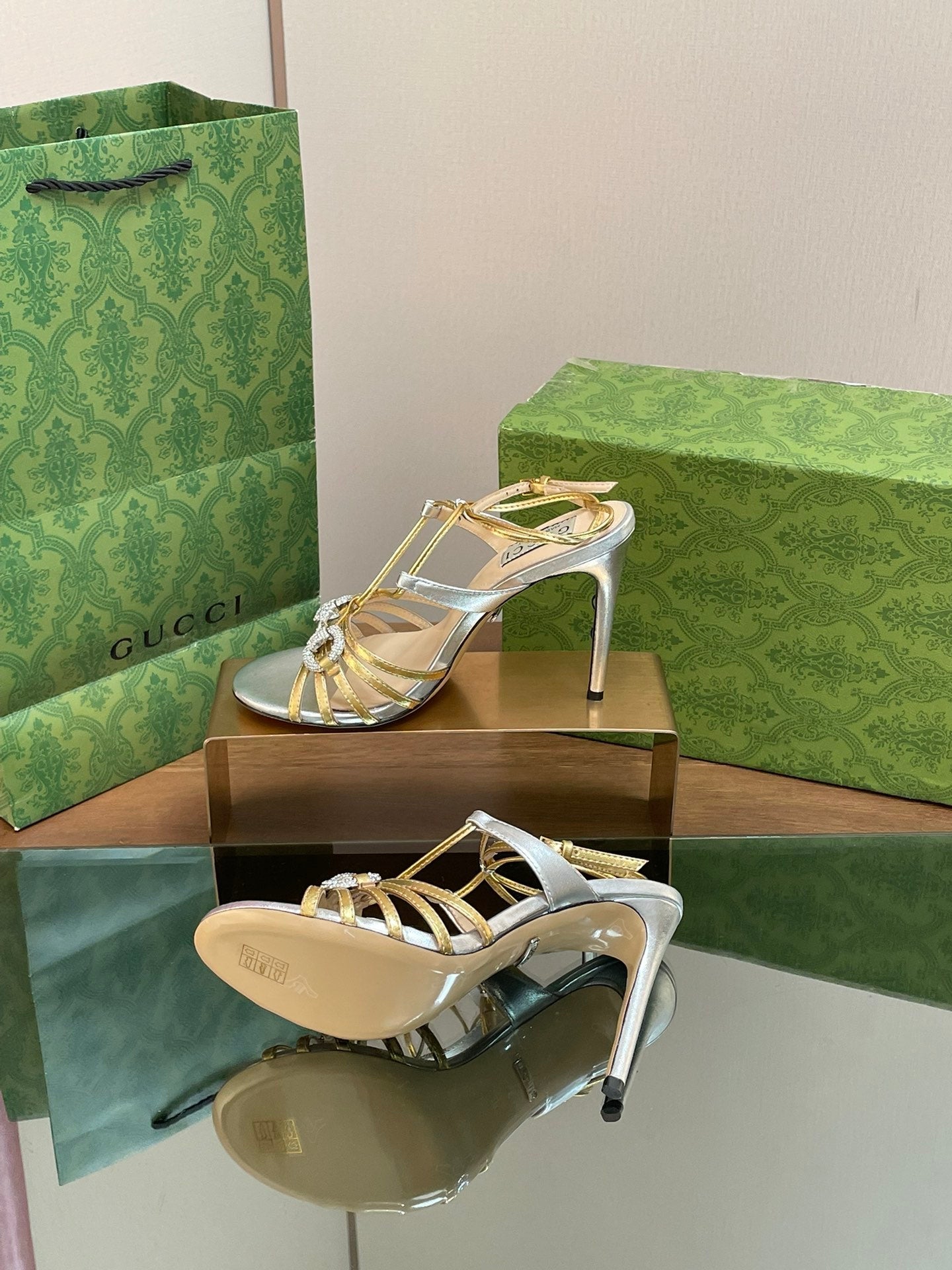 GUC* 24 new crystal horsebit high heels 1:1 VIP