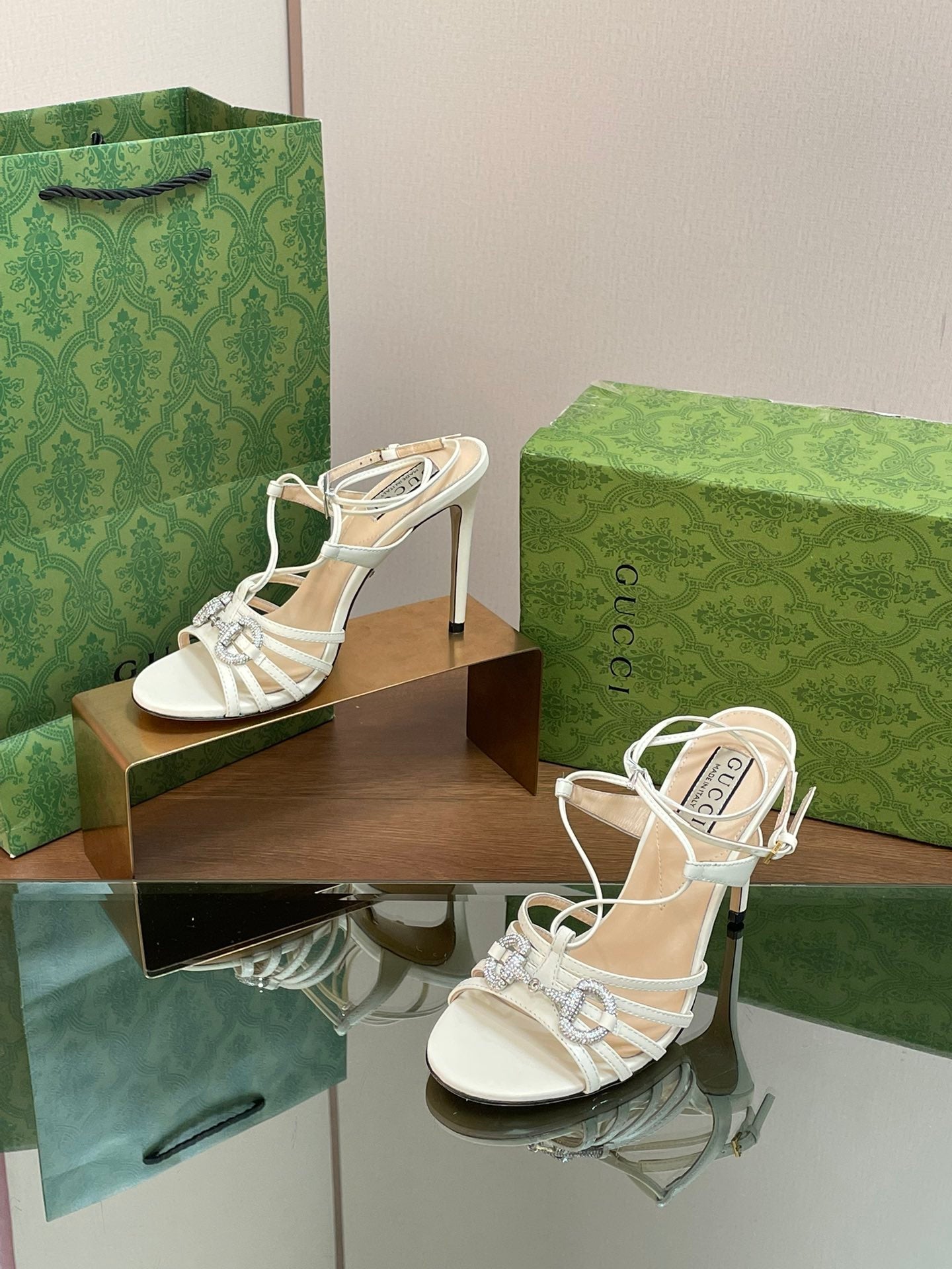 GUC* 24 new crystal horsebit high heels 1:1 VIP