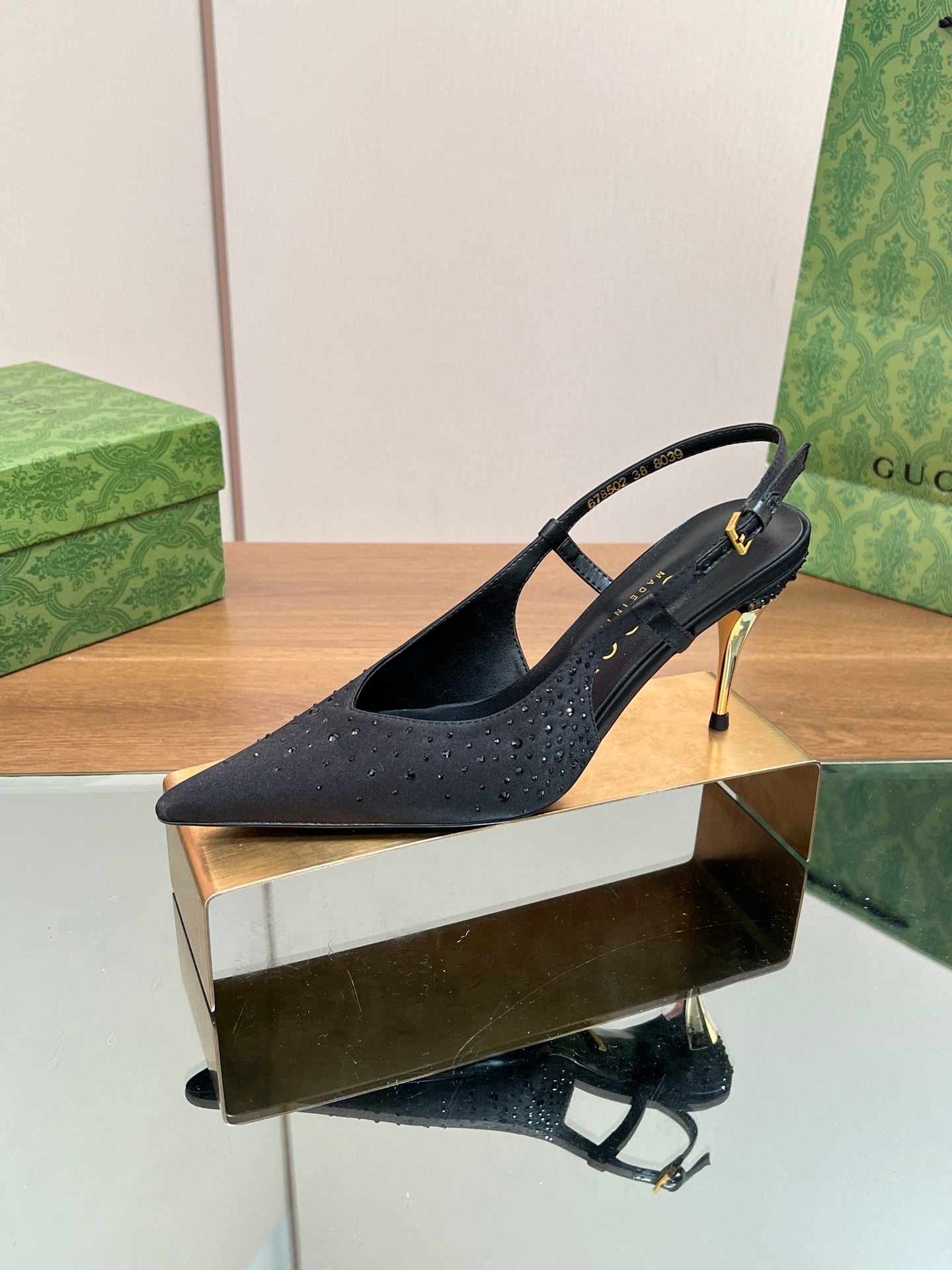 GUC* 24 new silk satin rhinestone sandals 1:1 VIP