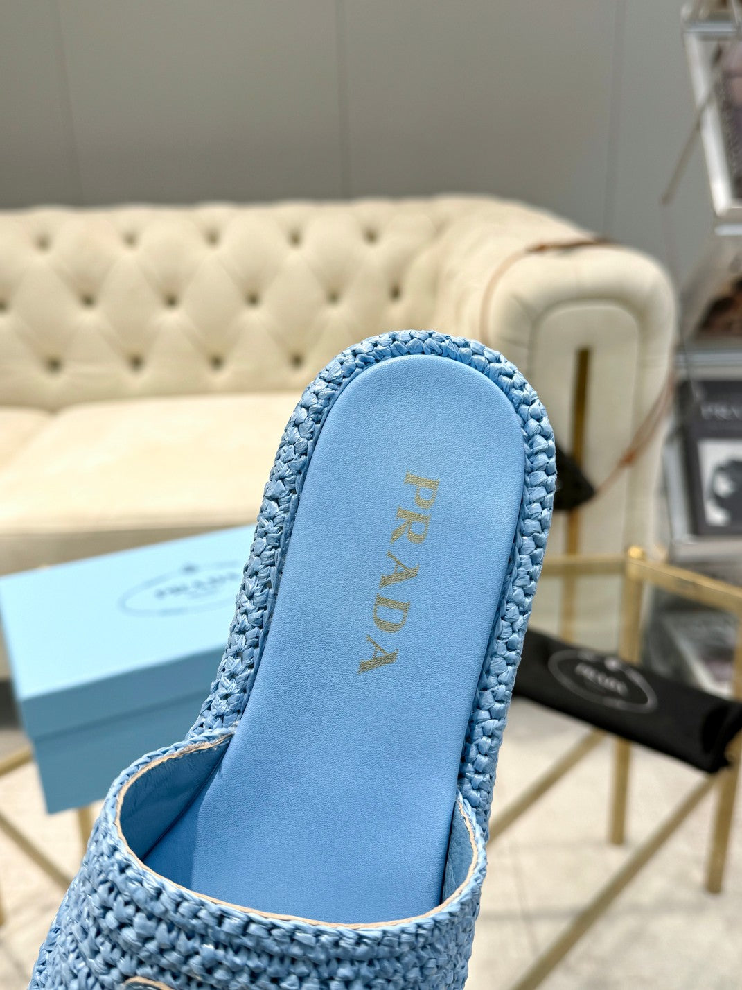 PRA* woven slippers sheepskin lining 1:1 VIP