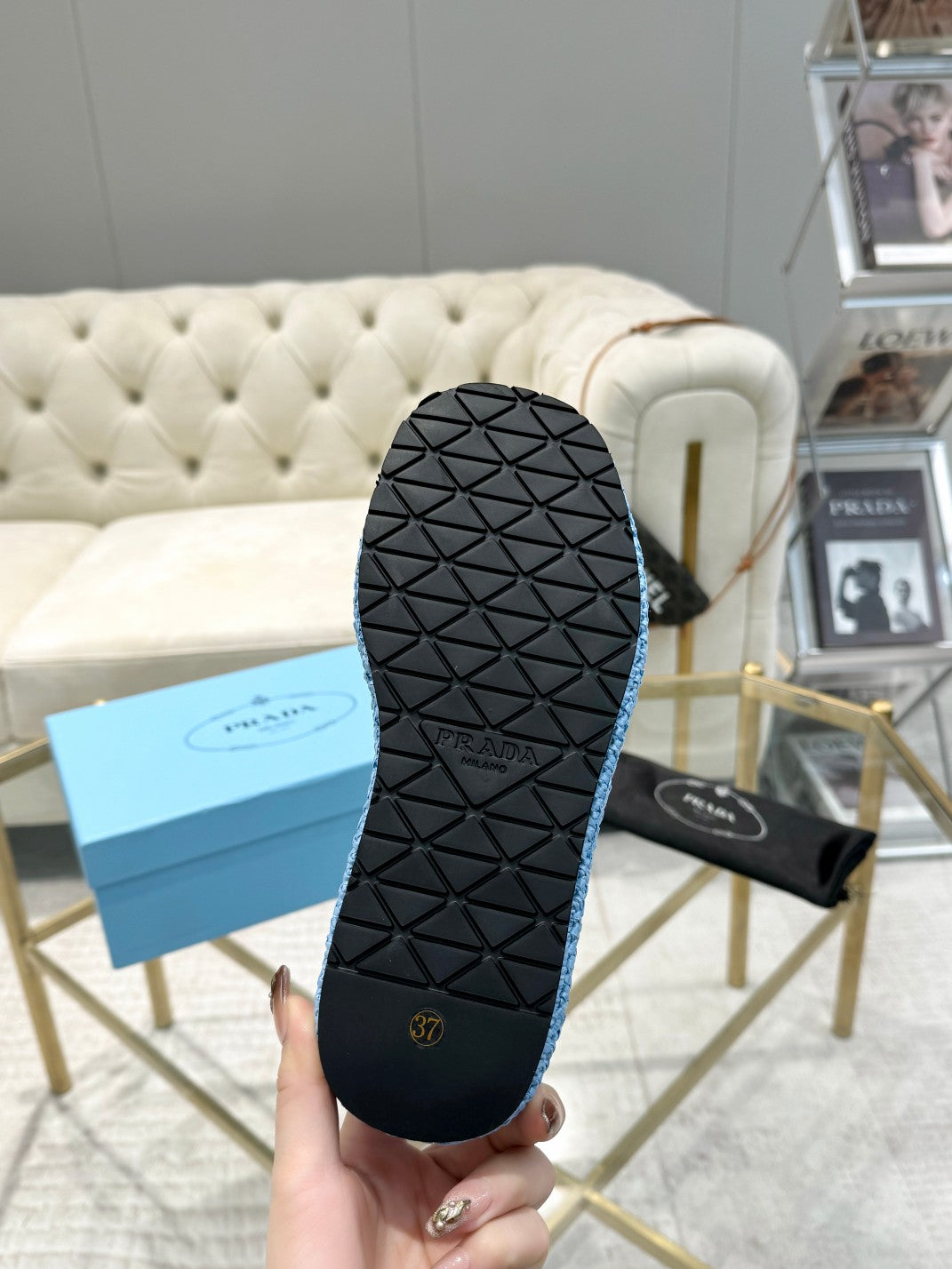 PRA* woven slippers sheepskin lining 1:1 VIP