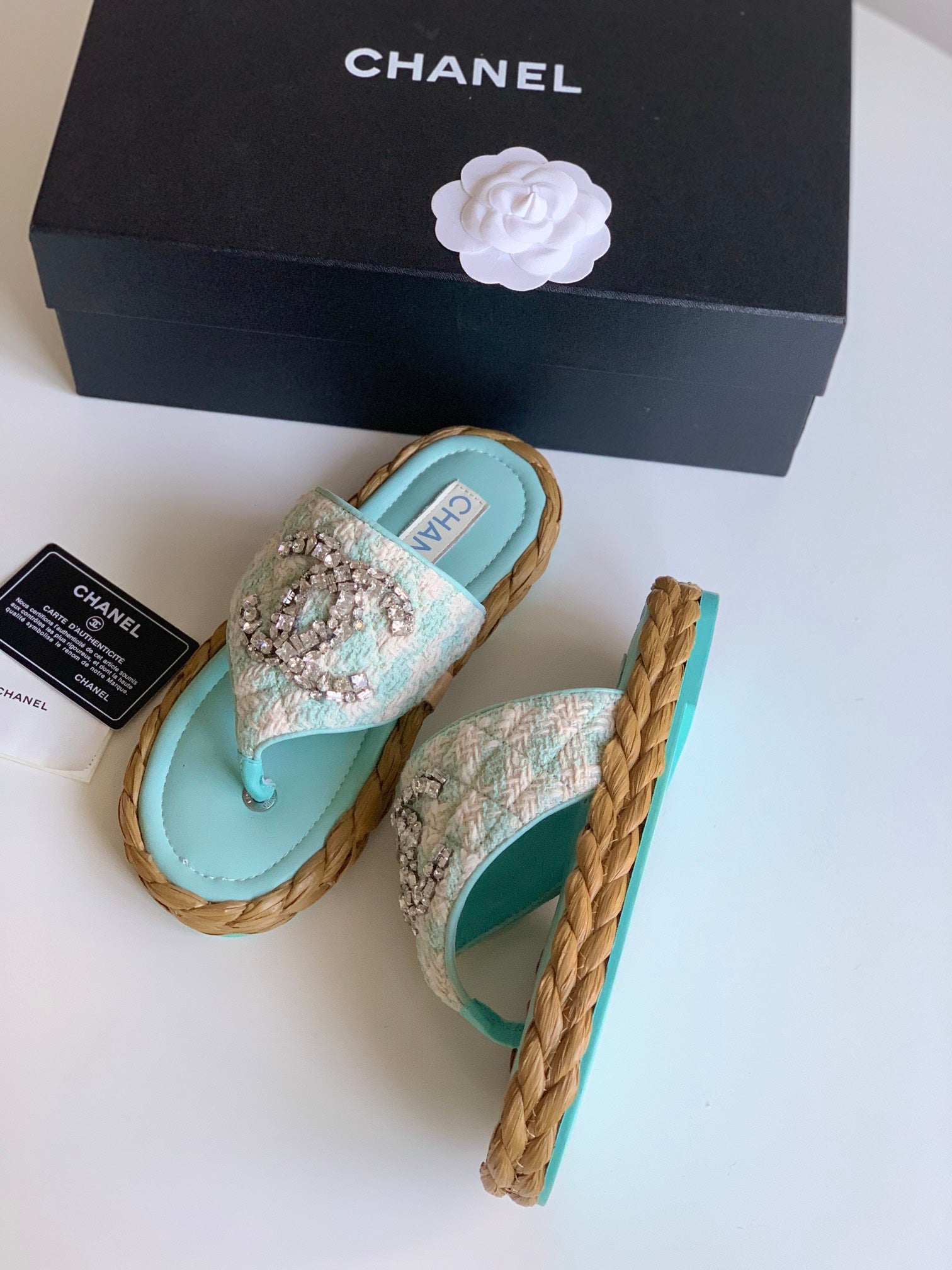 CHAN* 24 new fisherman straw flip-flops 1:1 VIP