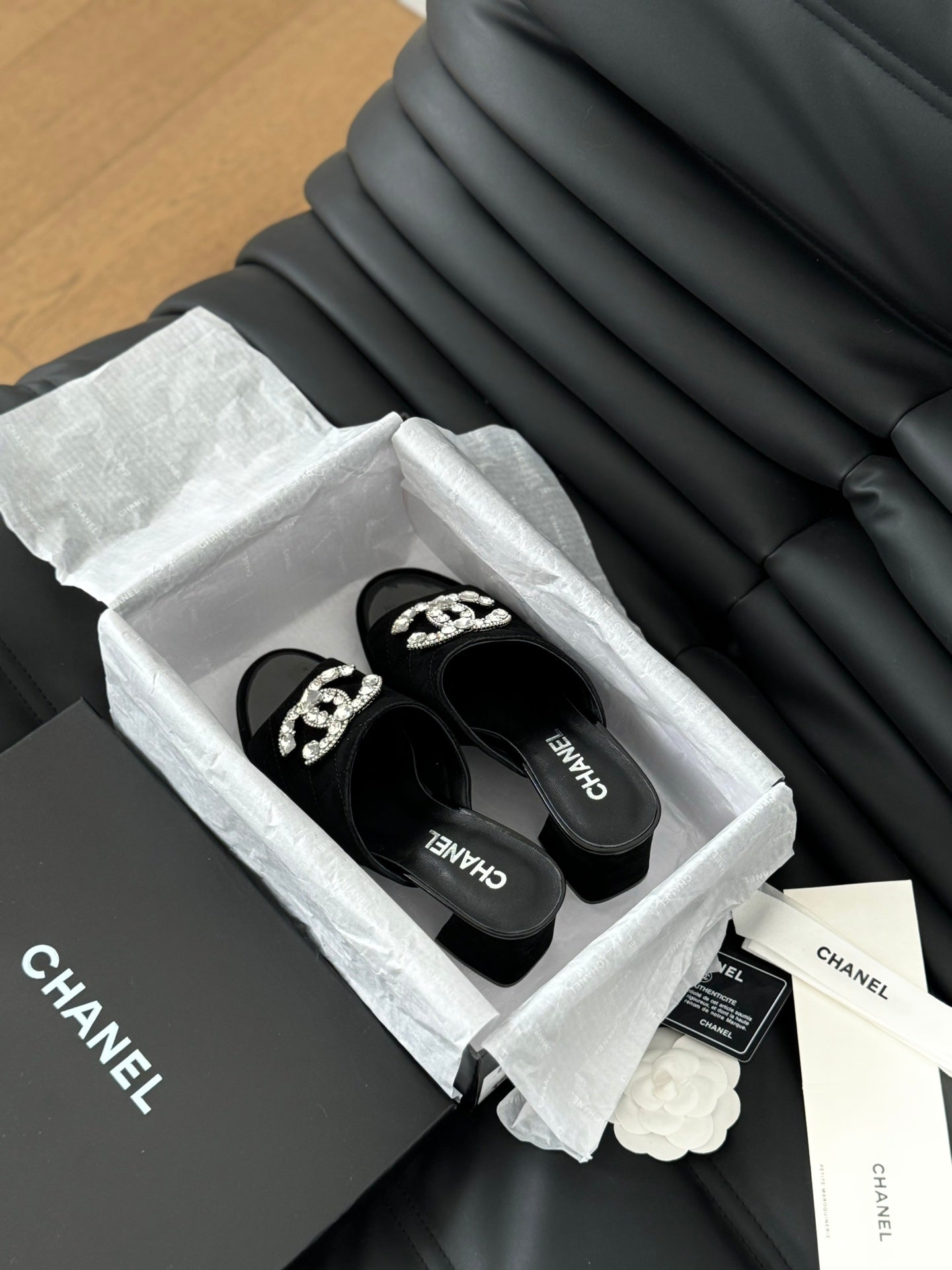 CHAN* 24 new style rhinestone buckle slippers 1:1 VIP