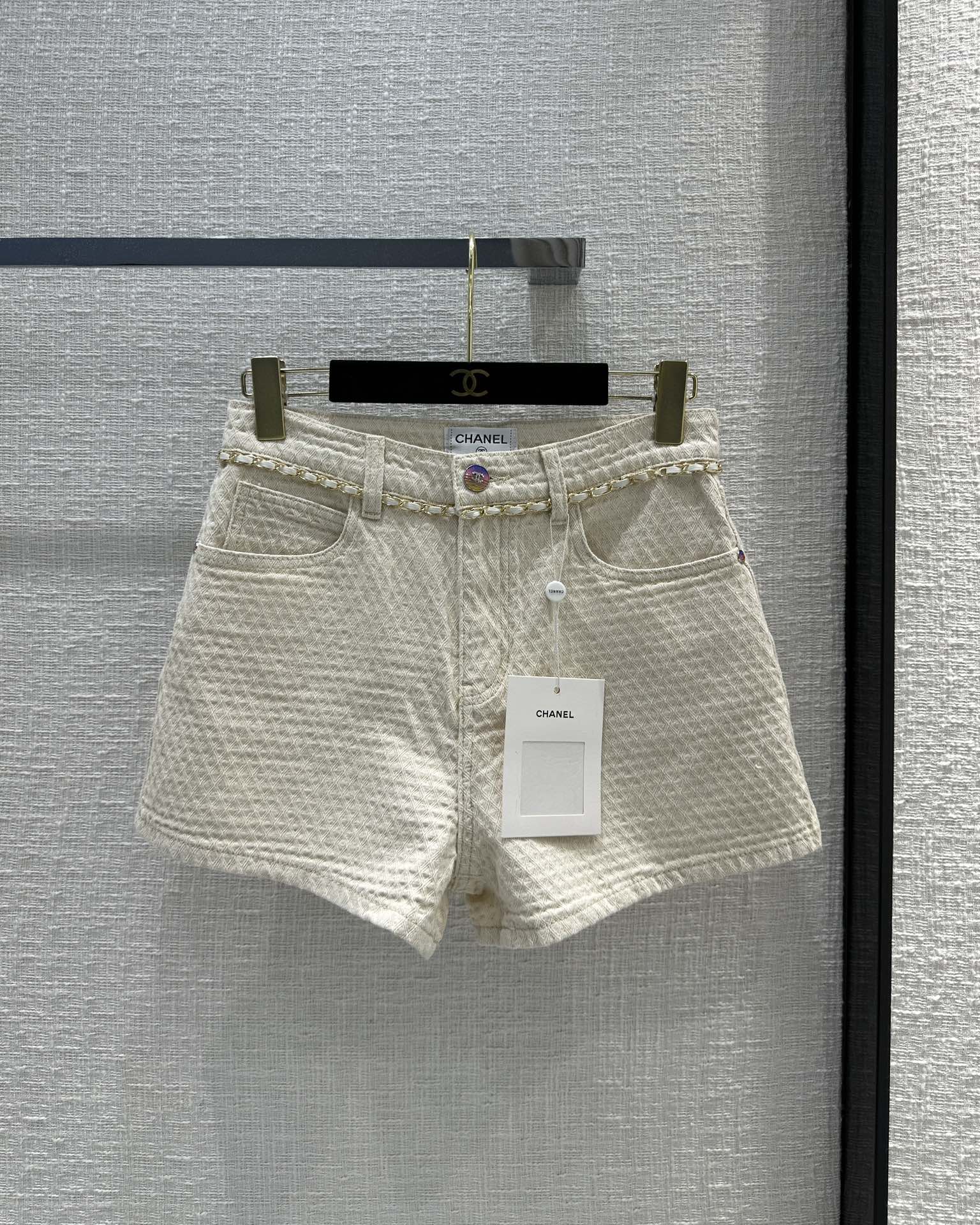 CHAN* 24 new diamond pattern denim shorts