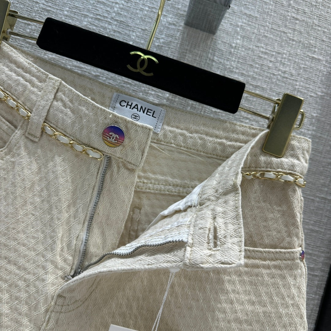 CHAN* 24 new diamond pattern denim shorts