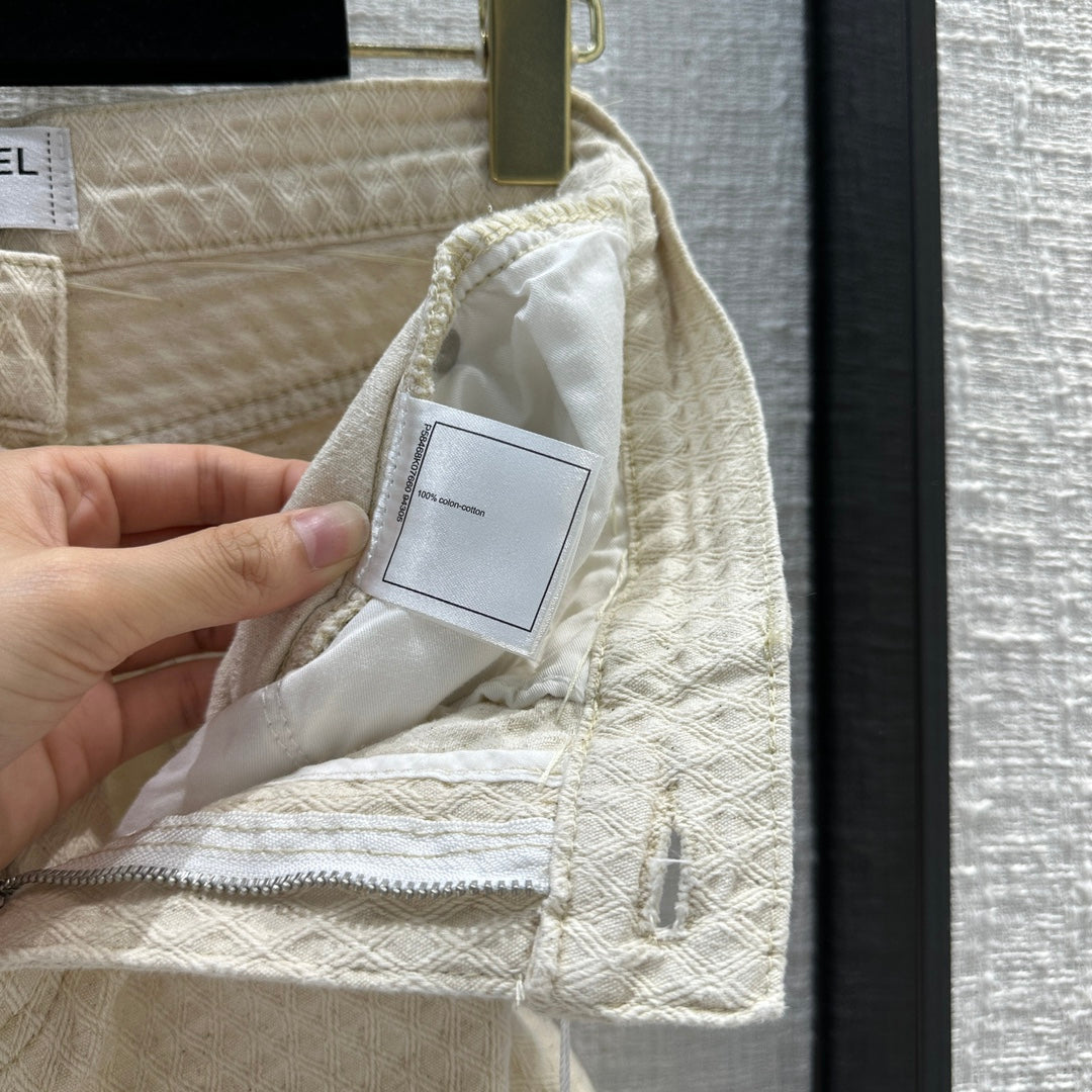 CHAN* 24 new diamond pattern denim shorts