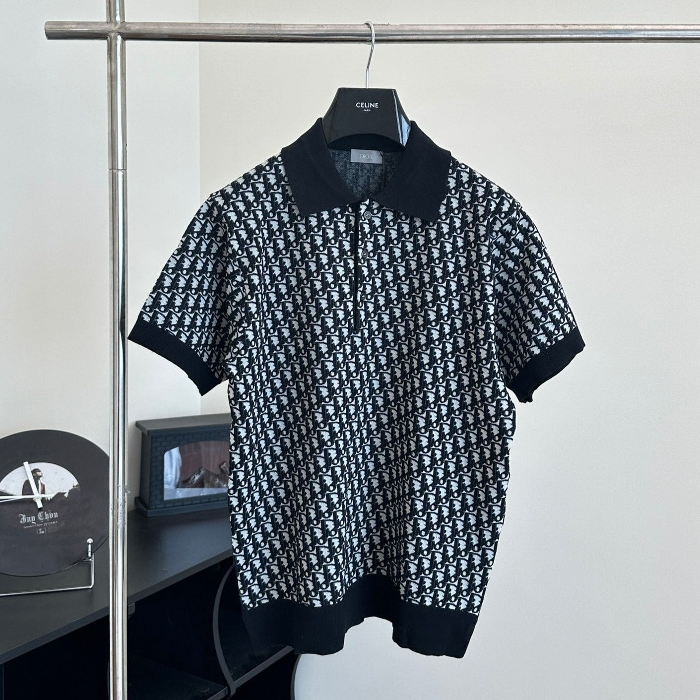 Dio* 24 new OBLIQUE all-over printed knitted POLO shirt