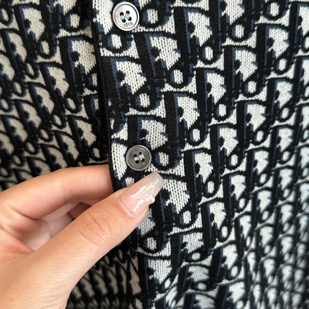 Dio* 24 new OBLIQUE all-over printed knitted POLO shirt