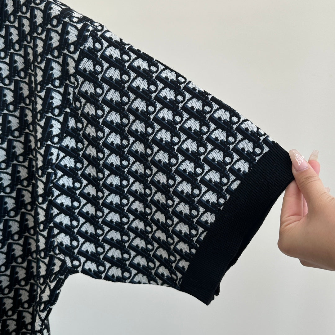 Dio* 24 new OBLIQUE all-over printed knitted POLO shirt