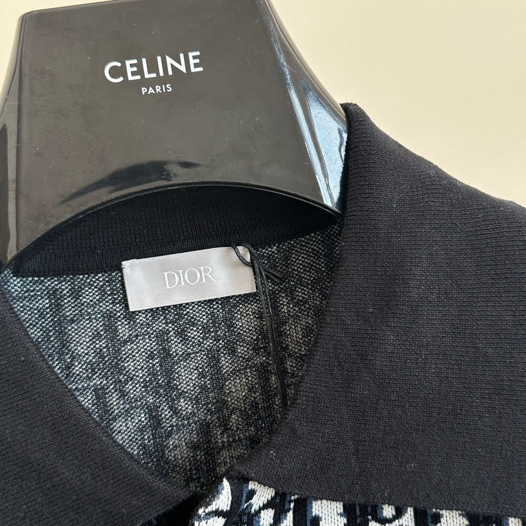 Dio* 24 new OBLIQUE all-over printed knitted POLO shirt