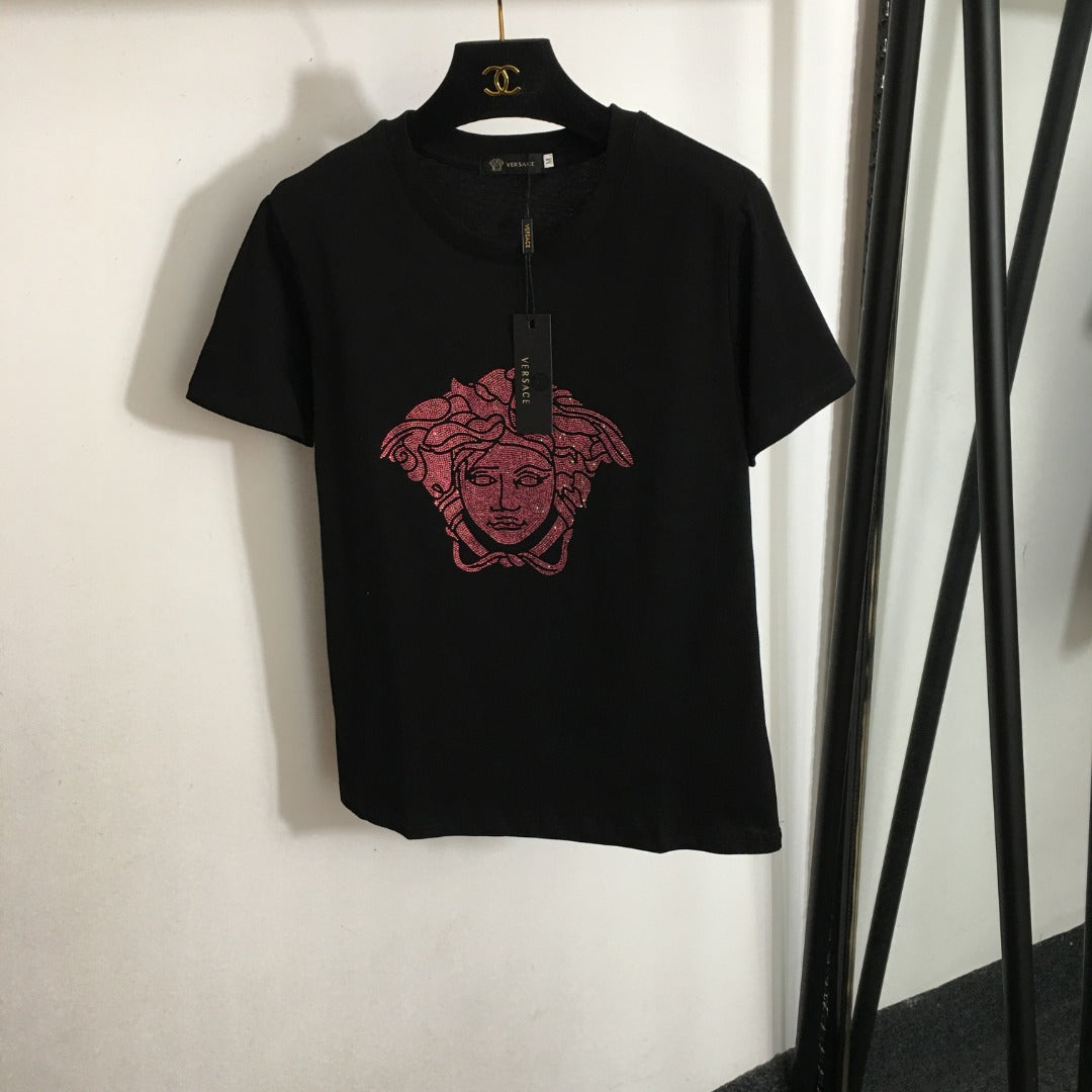 VERSAC* 24 new hot diamond portrait pure cotton T-shirt