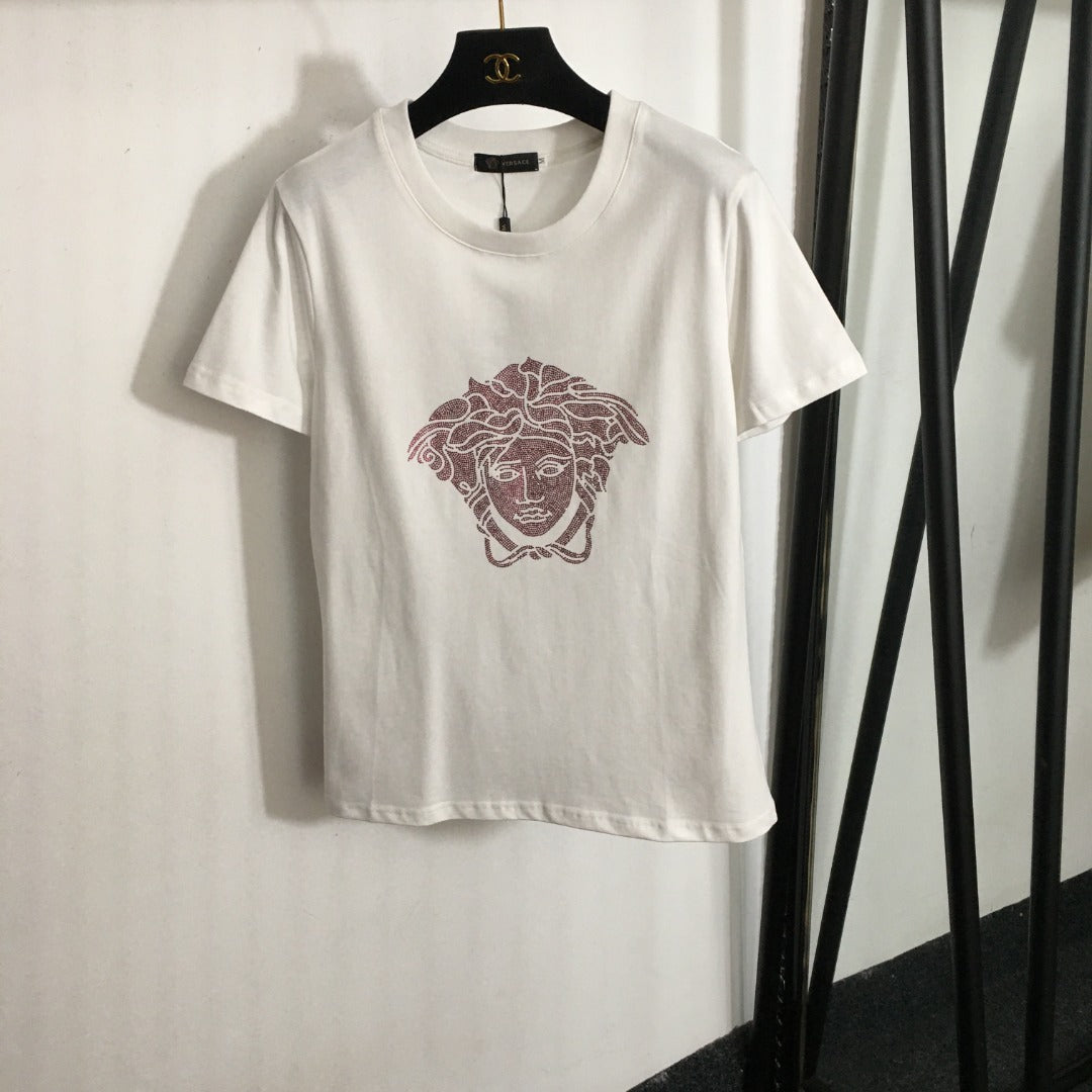 VERSAC* 24 new hot diamond portrait pure cotton T-shirt