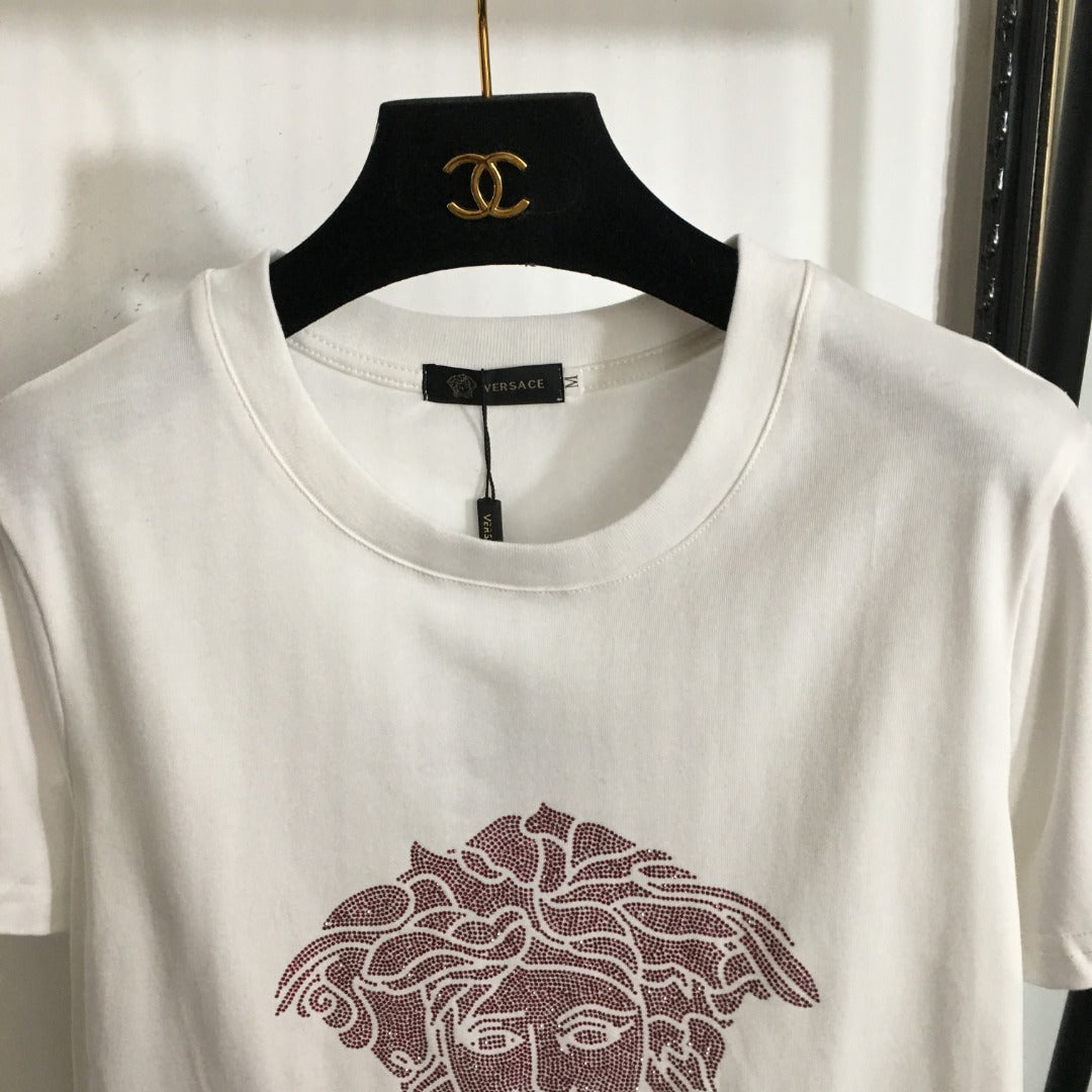 VERSAC* 24 new hot diamond portrait pure cotton T-shirt