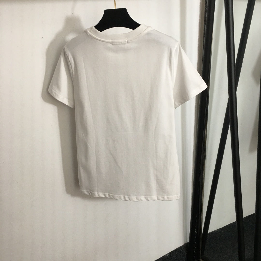 VERSAC* 24 new hot diamond portrait pure cotton T-shirt