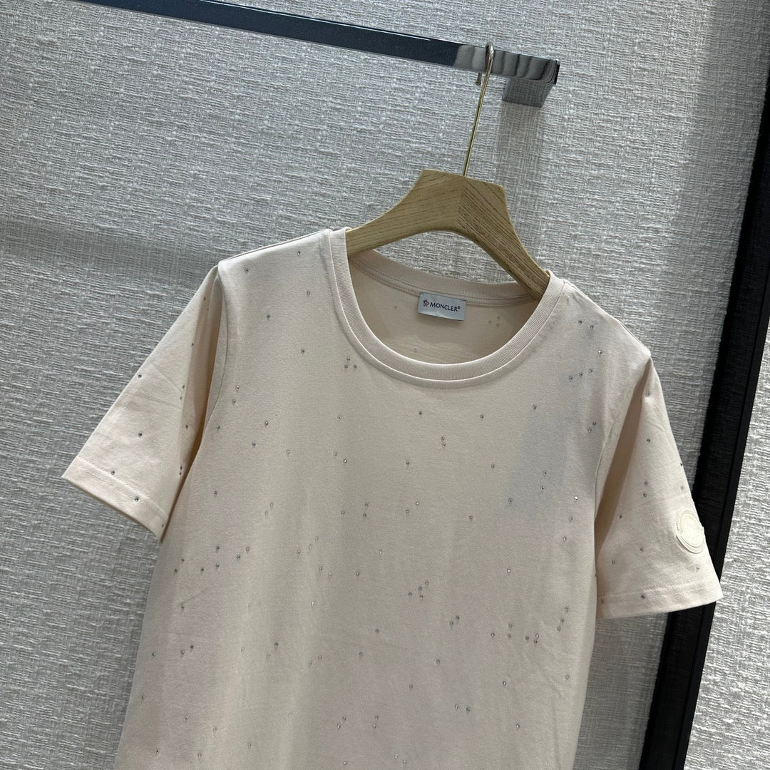 MONCLE* 24 new diamond crystal short-sleeved T-shirt