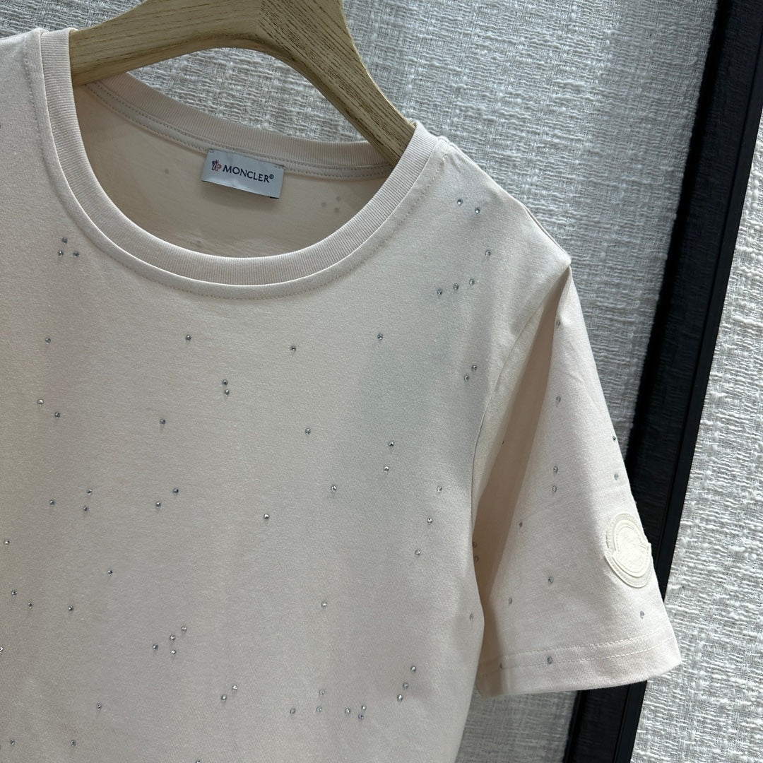 MONCLE* 24 new diamond crystal short-sleeved T-shirt