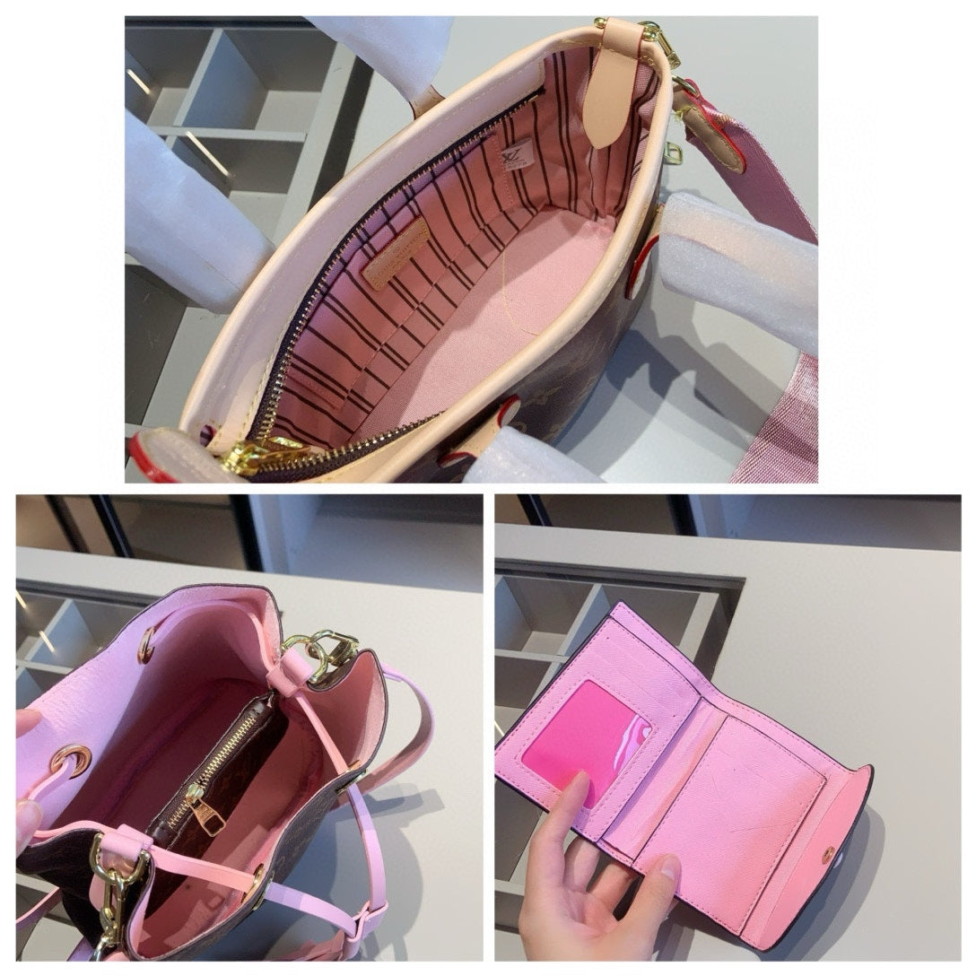 LOU* shopping bag + bucket bag + wallet combination bag