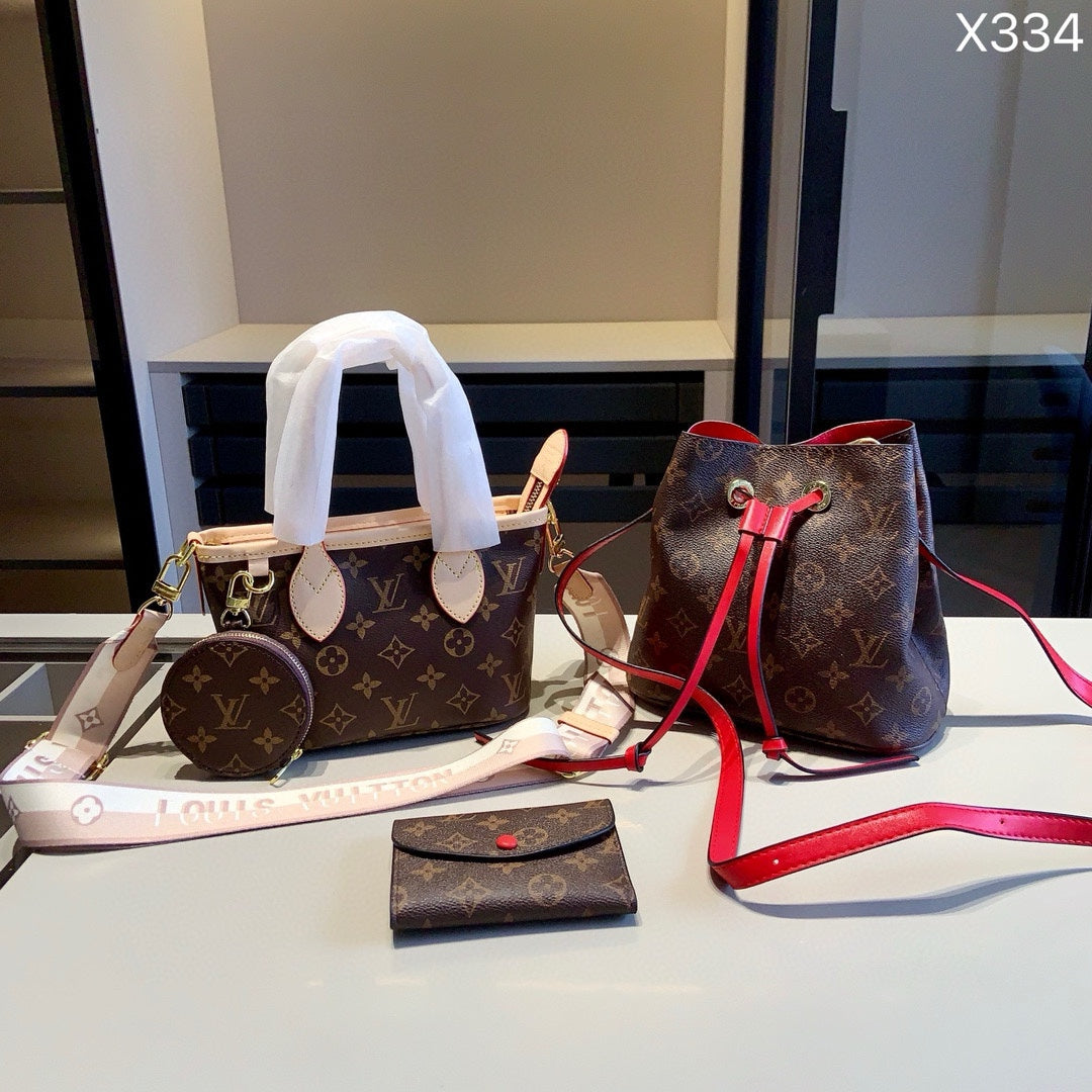 LOU* shopping bag + bucket bag + wallet combination bag