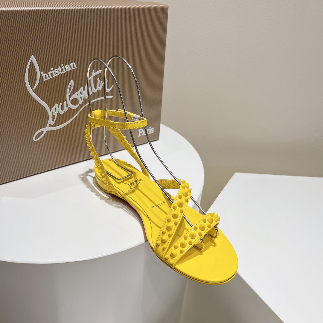 CHRIS* LOUB* 24SS rivet flat sandals 1:1 VIP