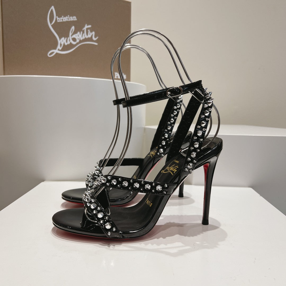 CHRIS* LOUB* 24SS rivet high-heeled sandals 1:1 VIP