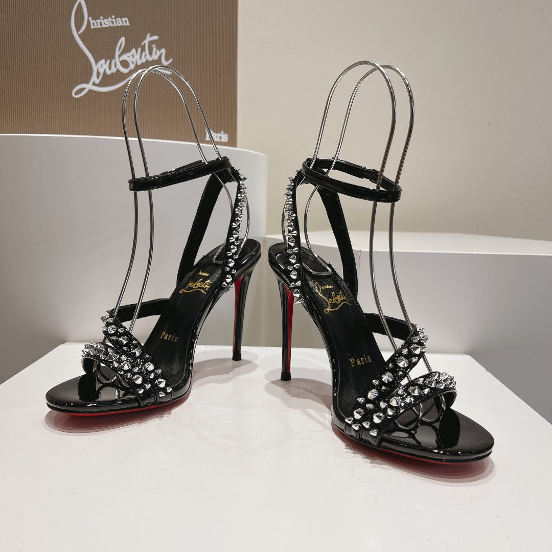 CHRIS* LOUB* 24SS rivet high-heeled sandals 1:1 VIP