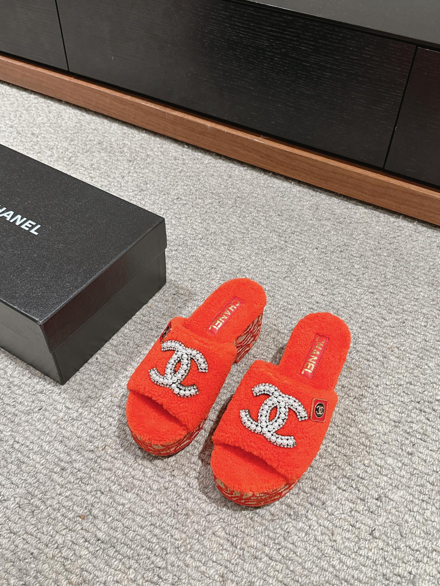 CHAN* 24SS wedge heel slippers 1:1 VIP