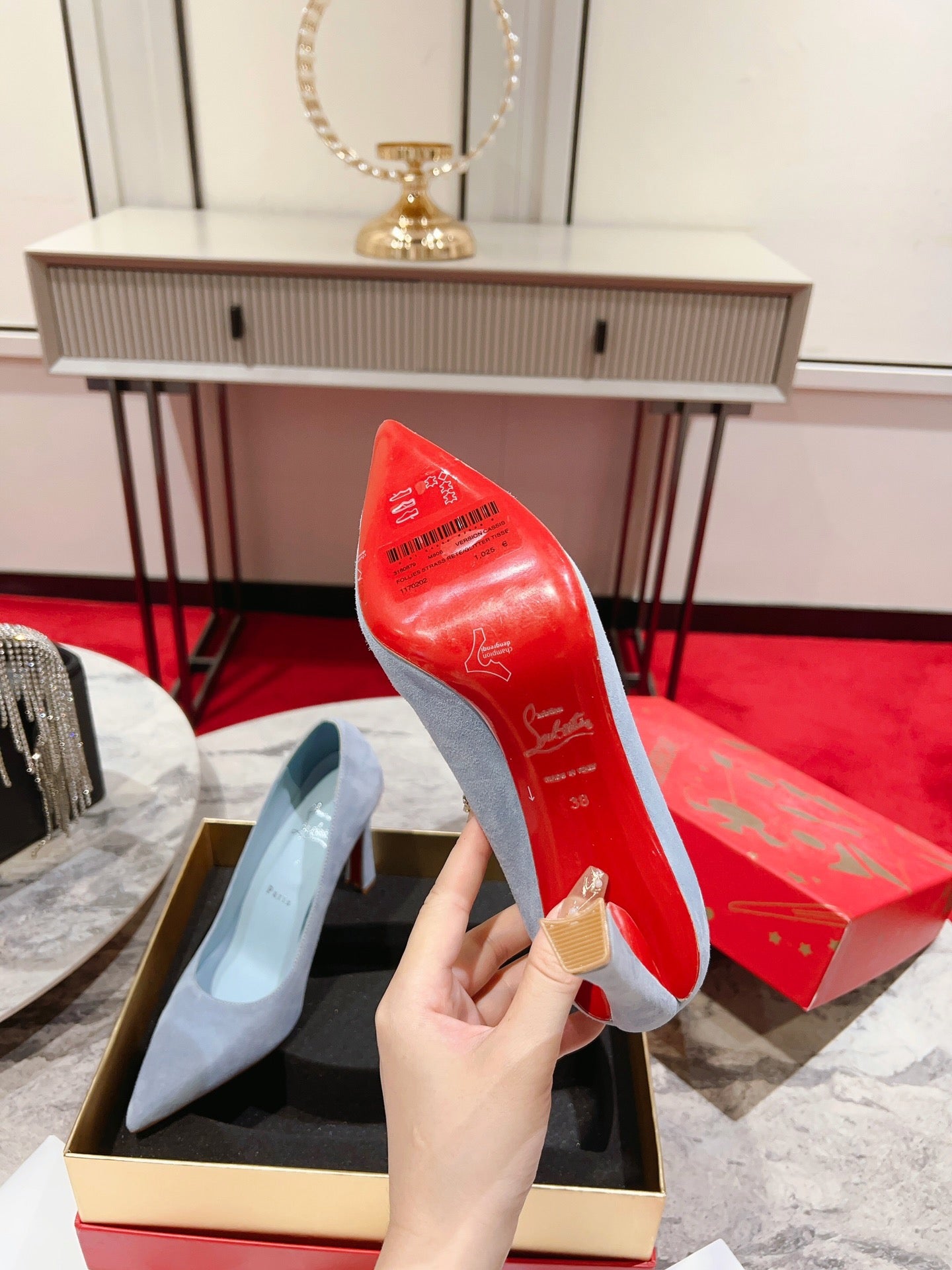 CHRIS* LOUB* 24SS Banana Heel High Heels 1:1 VIP