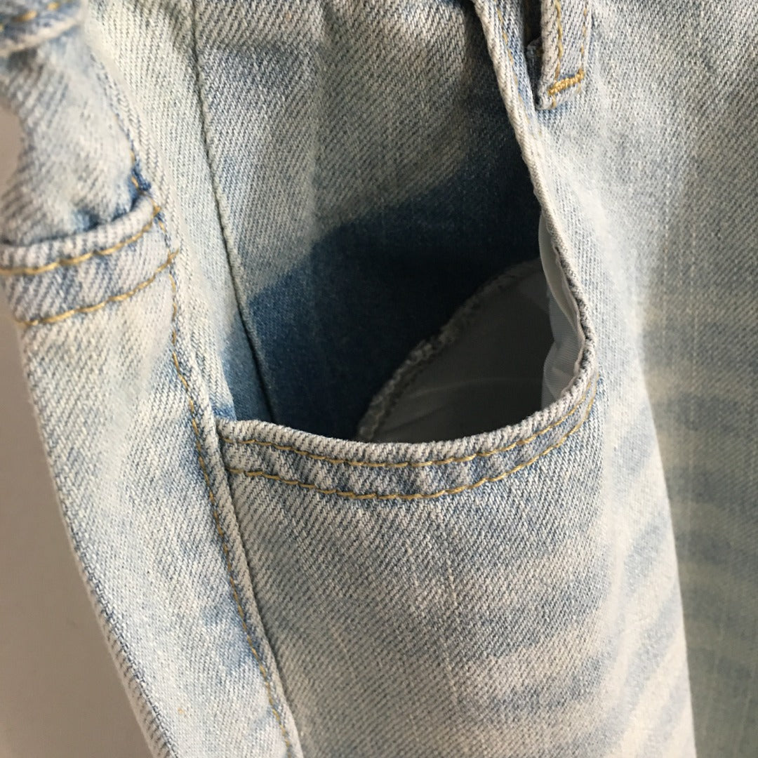 MM6 ripped denim shorts