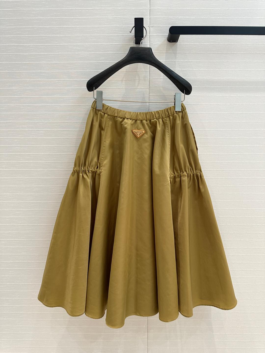 PR* 25SS elastic waist nylon long skirt