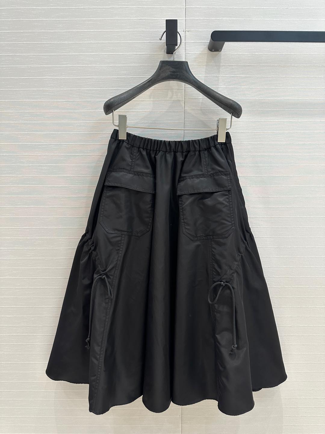 PR* 25SS elastic waist nylon long skirt