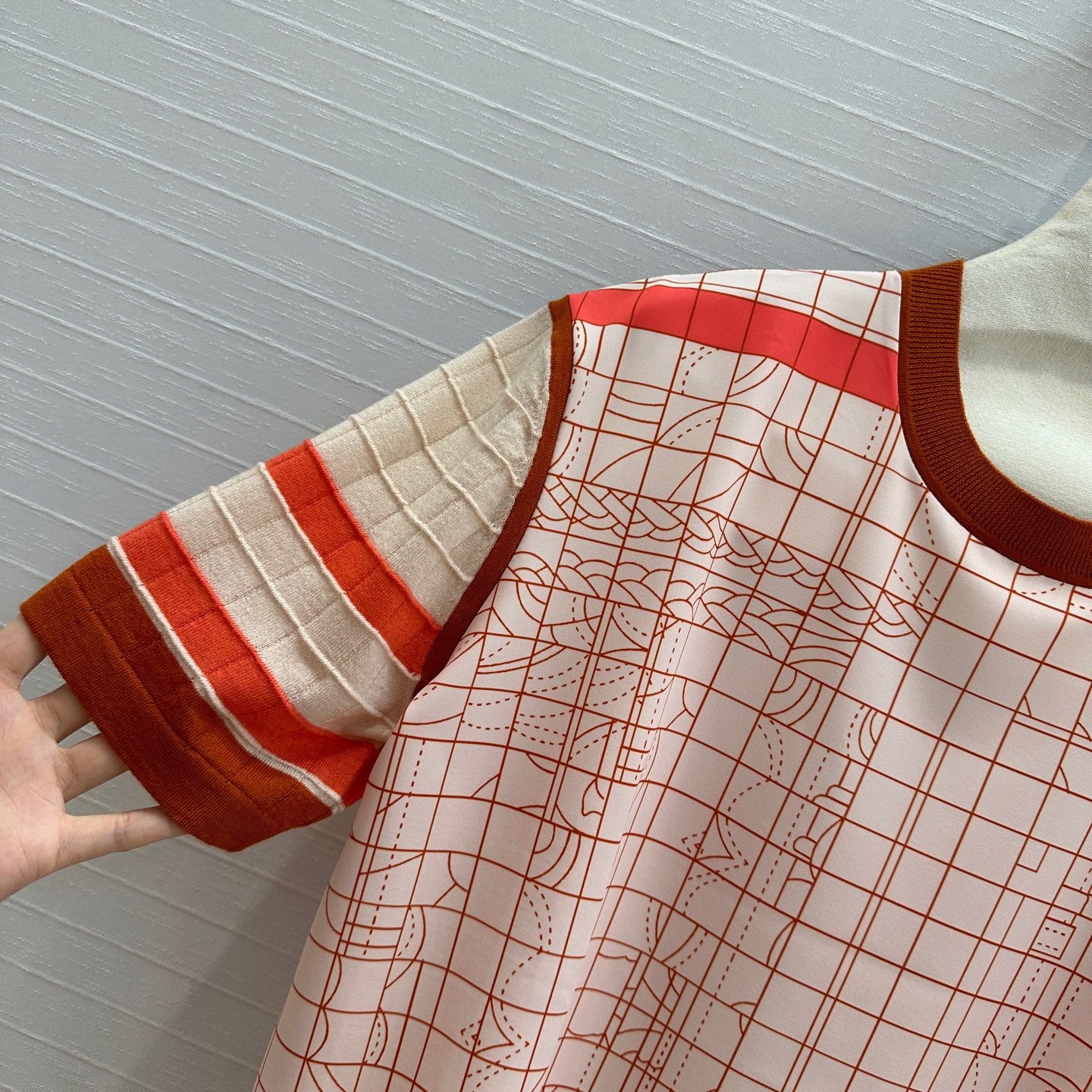 Herm* 25SS patchwork pattern sweater